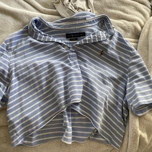Blue and white striped tee
